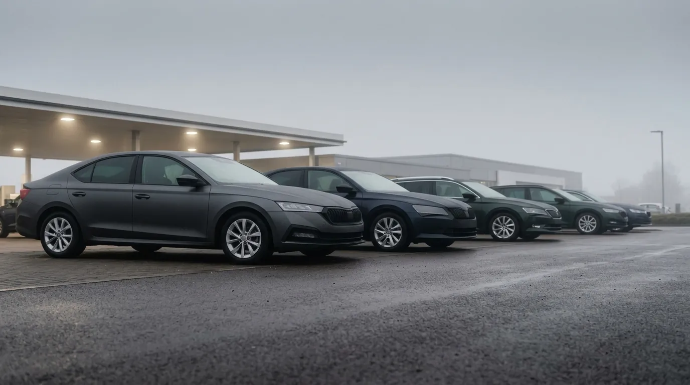 Dealership lot with vehicles syncing to the website feed